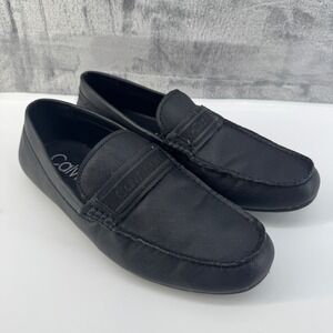 Calvin Klein Oliver Mens Black Textile Loafers Driving Mocs CMOLIVER3-R Size 9